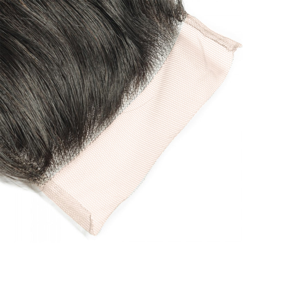 Premium #1B Natural Black Loose Wave Bundles with 4×4 Lace Closure |