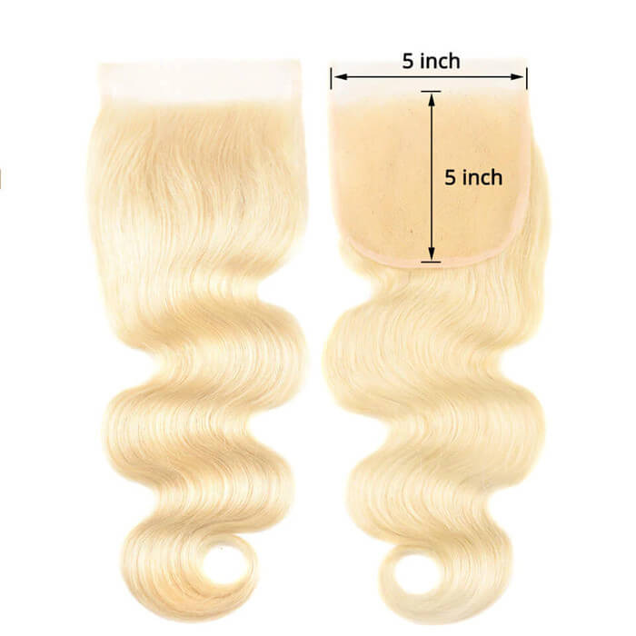 Premium #613 Blonde Body Wave Bundles with 5×5 Lace Closure | 100%
