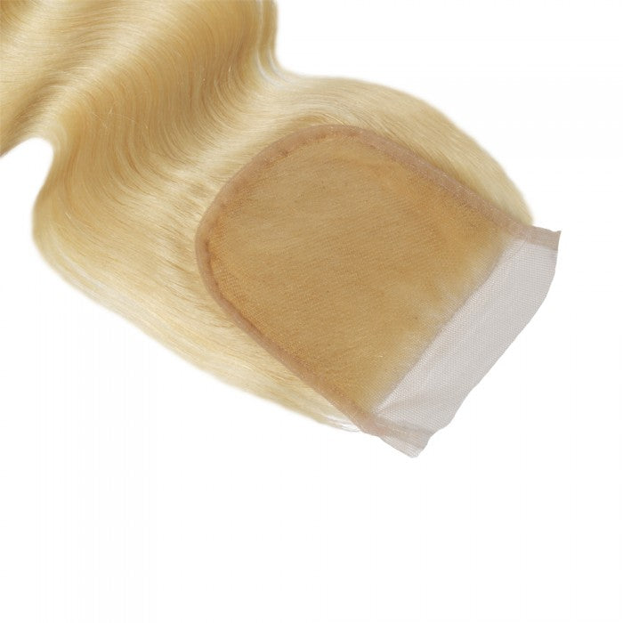 Premium #613 Blonde Body Wave Bundles with 4×4 Lace Closure | 100%