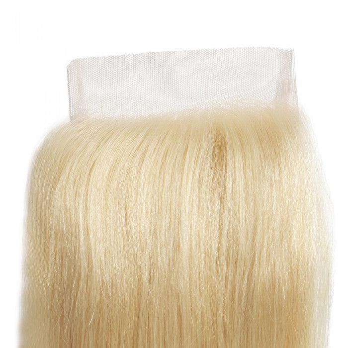 Premium #613 Blonde Straight Bundles with 4×4 Lace Closure | 100%