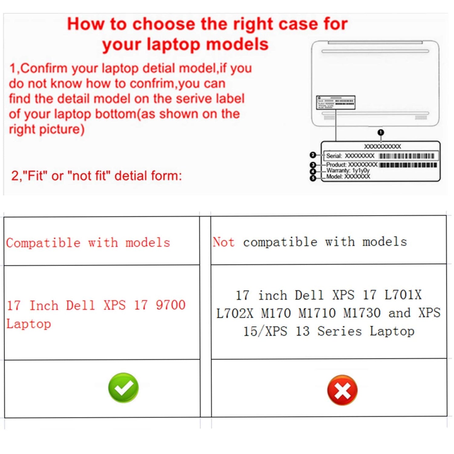 Protective Cover Case for17"Dell 17 9700/XPS 17 9710/XPS 17 9720/XPS