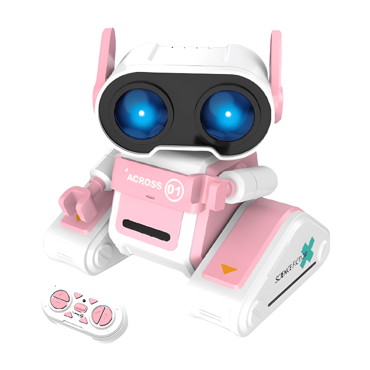 STEMTRON RC Robot Toy - Rechargeable, Auto Demo, Dance, Music, LED Eyes, 3 Colors