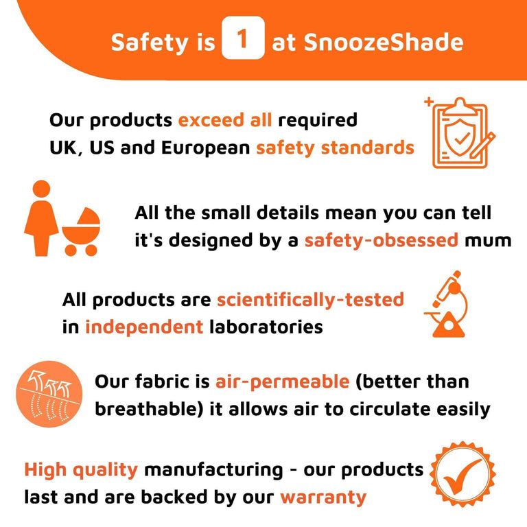 SnoozeShade for Infant Car Seats (0–9m) | Sun and sleep shade for Group 0 and 0+ car seats | Blocks up to 99% of UV