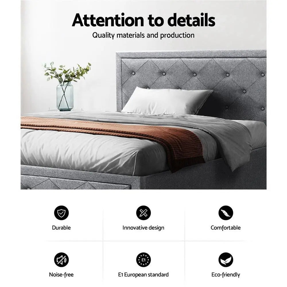 Artiss Bed Frame King Single Size Gas Lift Base With Storage Mattress