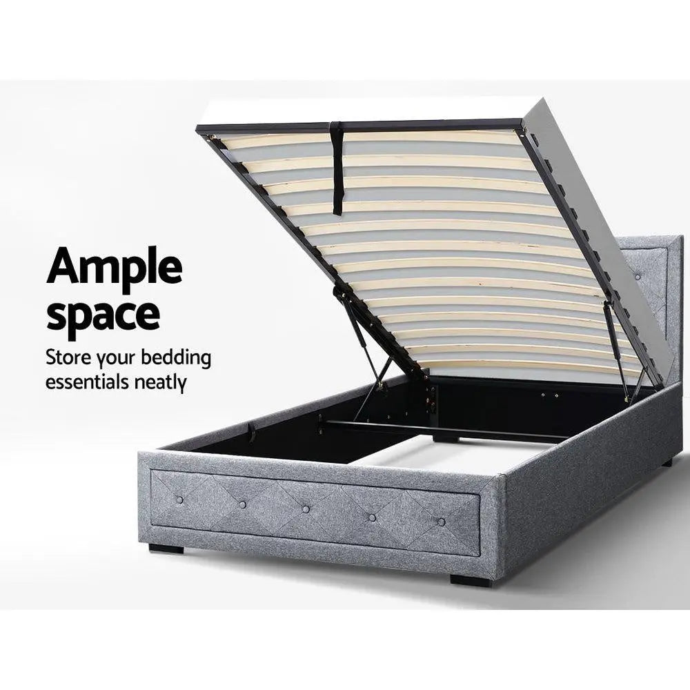 Artiss Bed Frame King Single Size Gas Lift Base With Storage Mattress