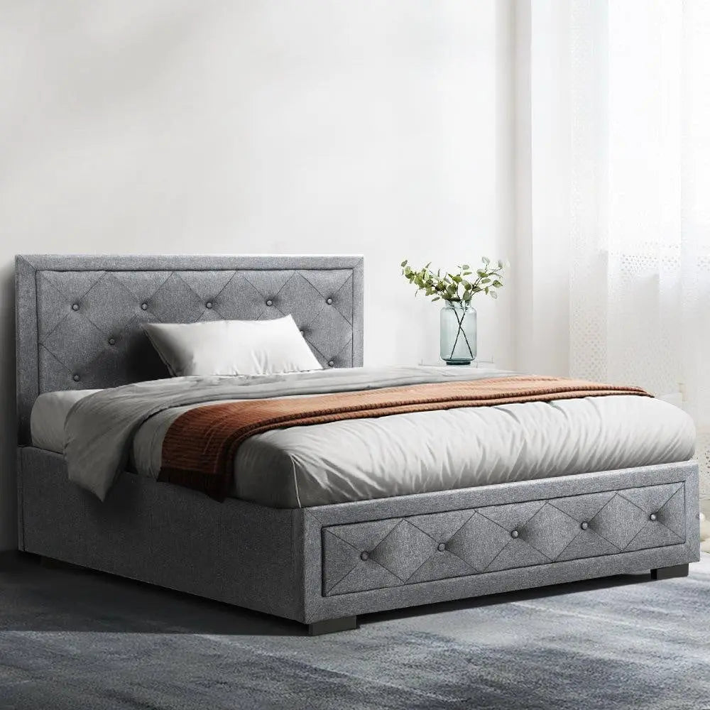 Artiss Bed Frame King Single Size Gas Lift Base With Storage Mattress
