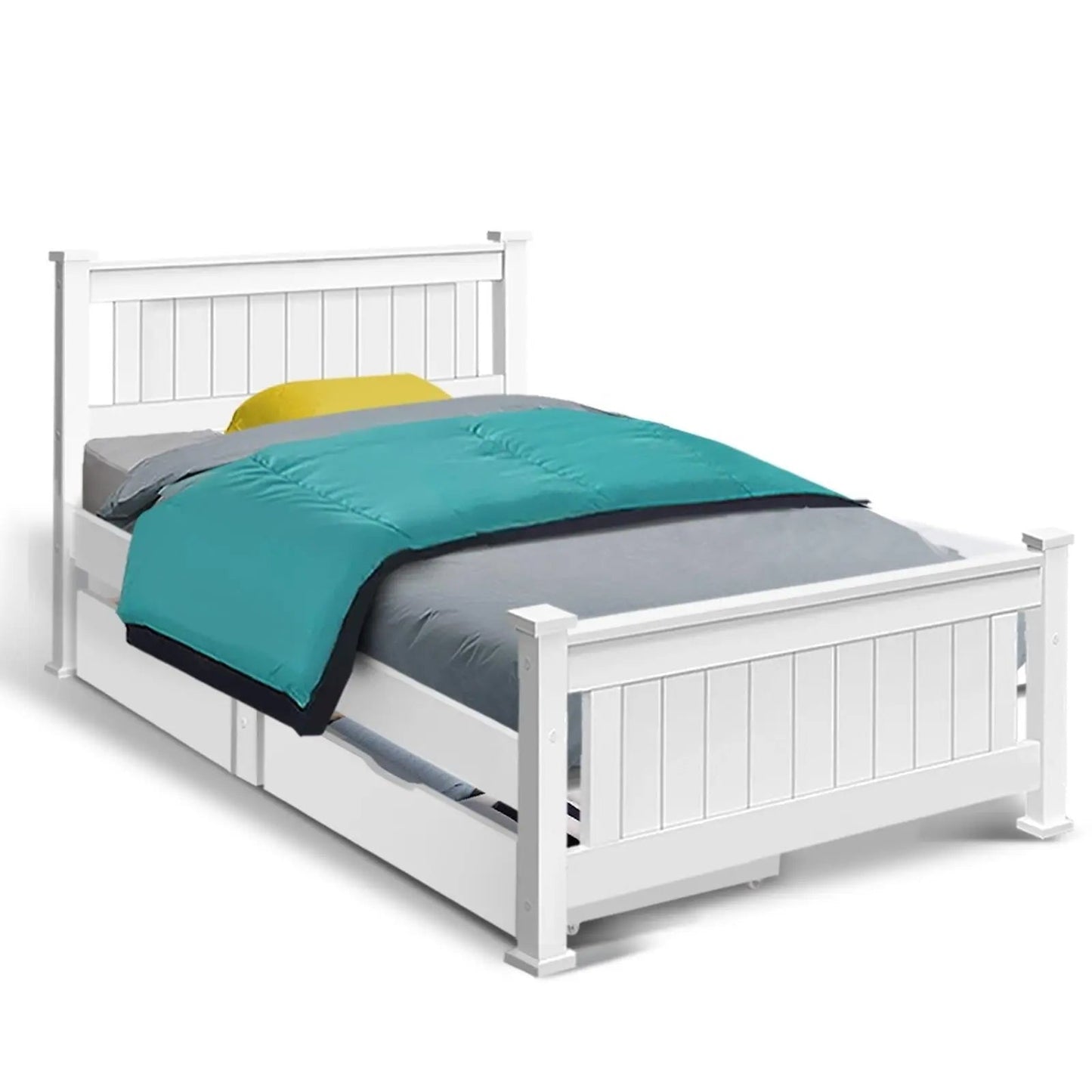 Artiss Wooden Bed Frame Timber Single Size RIO Kids Adults Storage