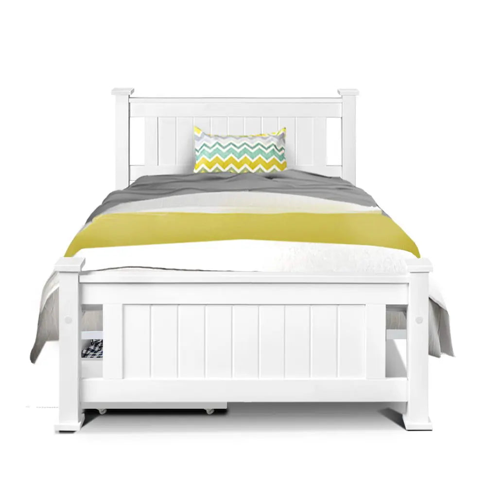 Artiss Wooden Bed Frame Timber Single Size RIO Kids Adults Storage