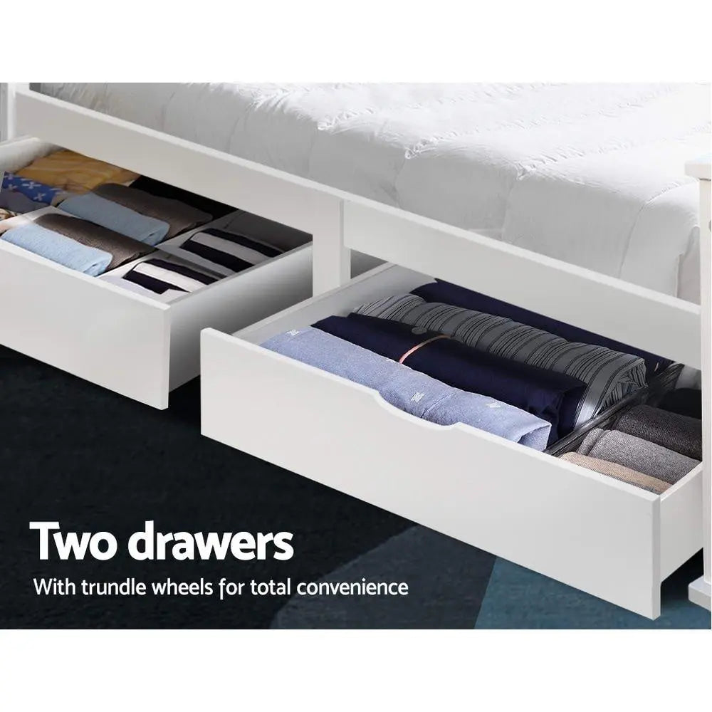 Artiss Wooden Bed Frame Timber Single Size RIO Kids Adults Storage