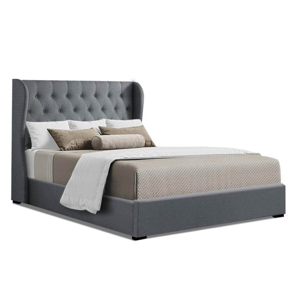 Artiss Bed Frame King Size Gas Lift Grey ISSA