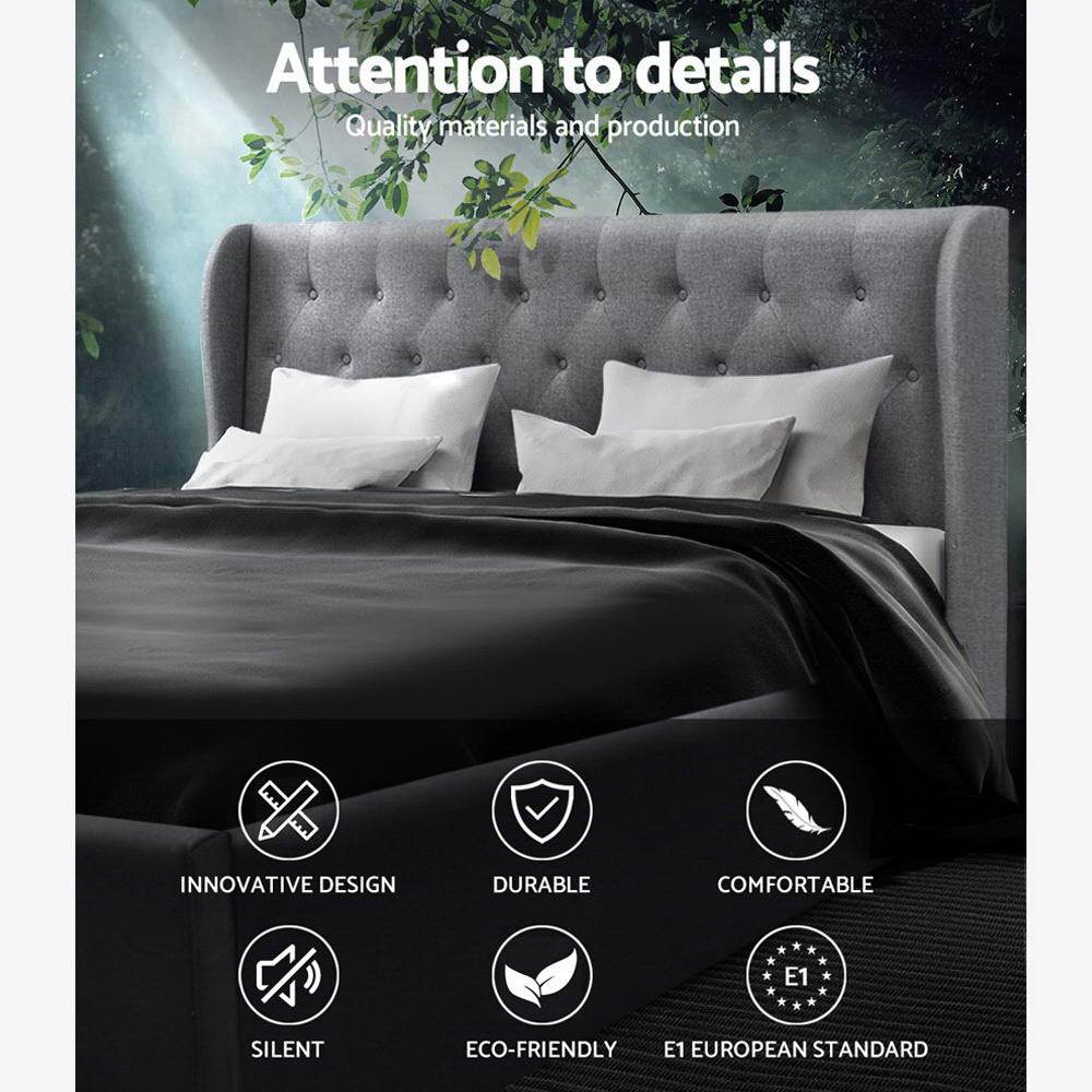 Artiss Bed Frame King Size Gas Lift Grey ISSA