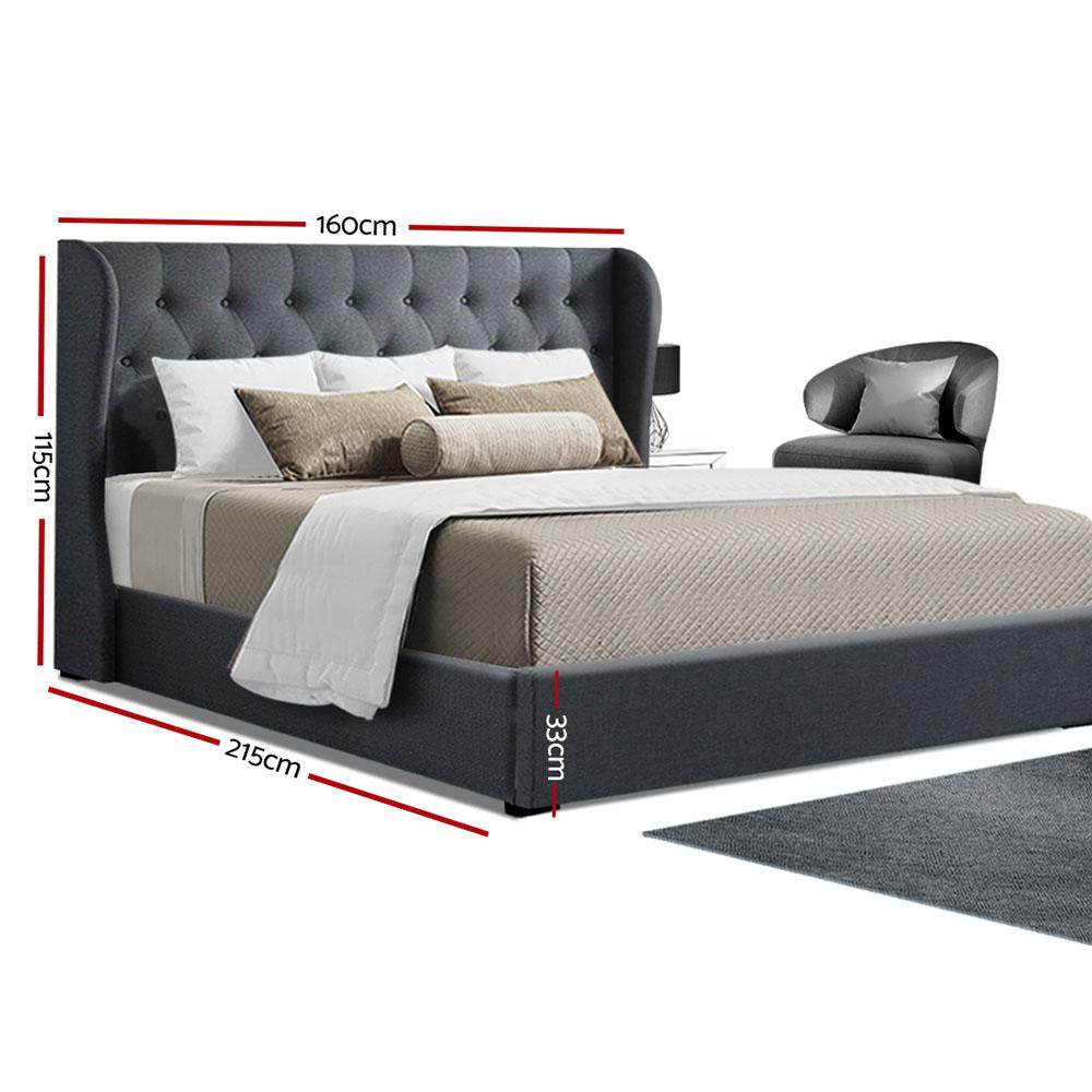 Artiss Bed Frame Queen Size Gas Lift Charcoal ISSA