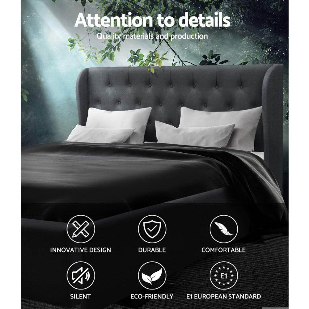 Artiss Bed Frame Queen Size Gas Lift Charcoal ISSA