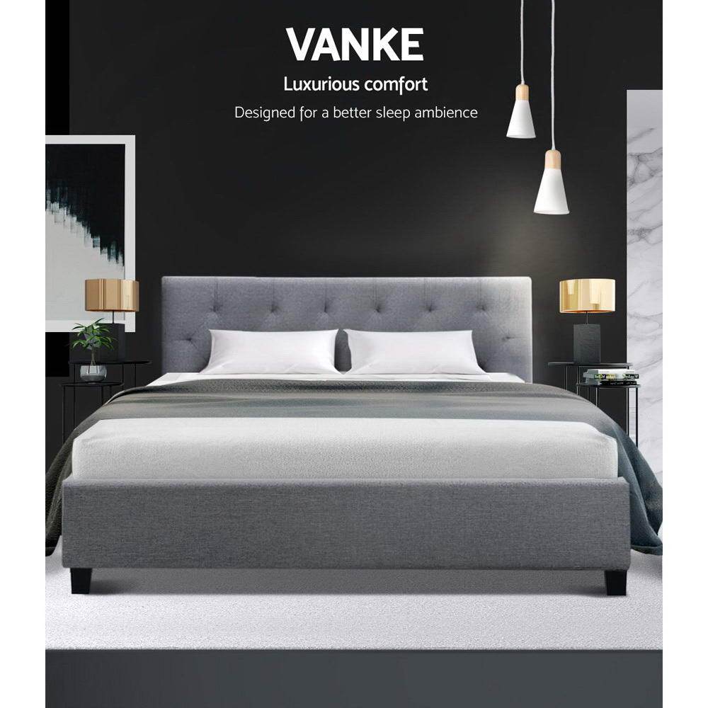 Artiss Bed Frame Double Size Grey VANKE