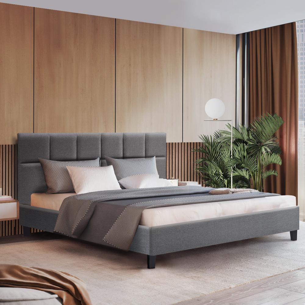 Artiss Bed Frame Queen Size Grey TINO