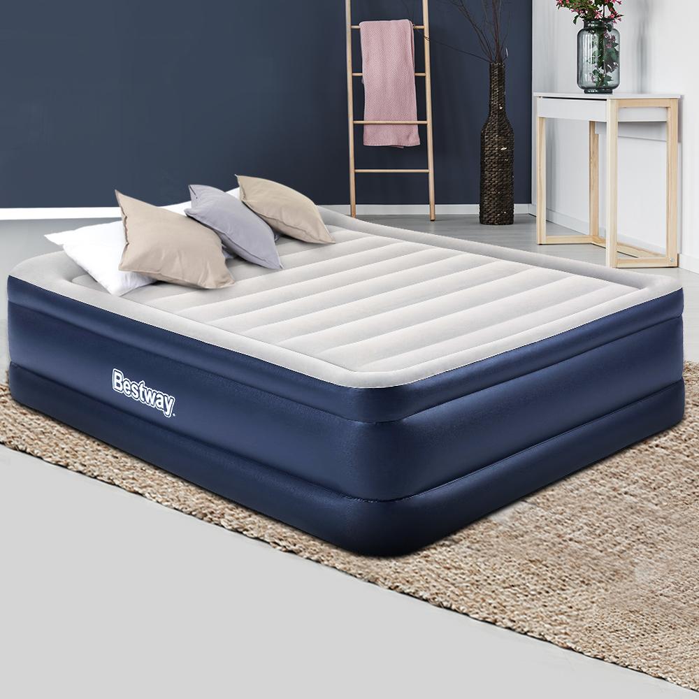 Bestway Air Mattress Queen Inflatable Bed 61cm Airbed Blue