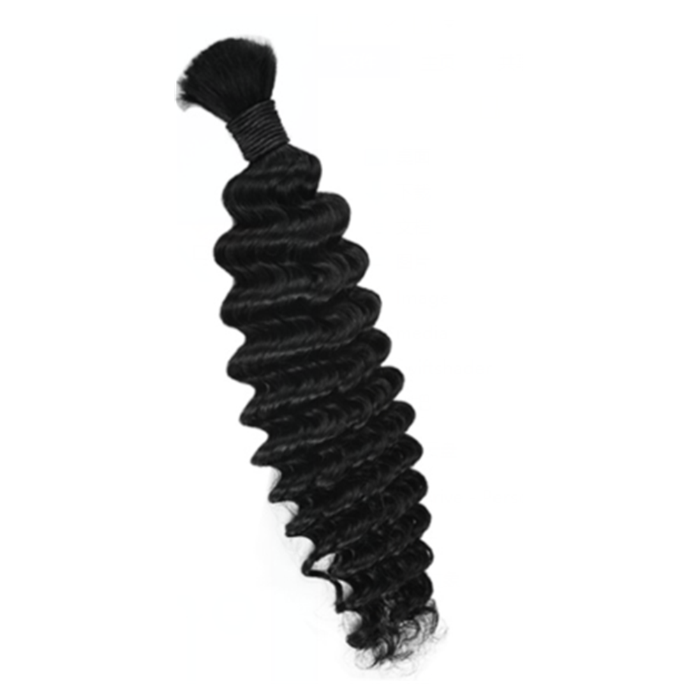 Premium Deep Wave Braiding Hair Extensions #1 Jet Black | 100% Human