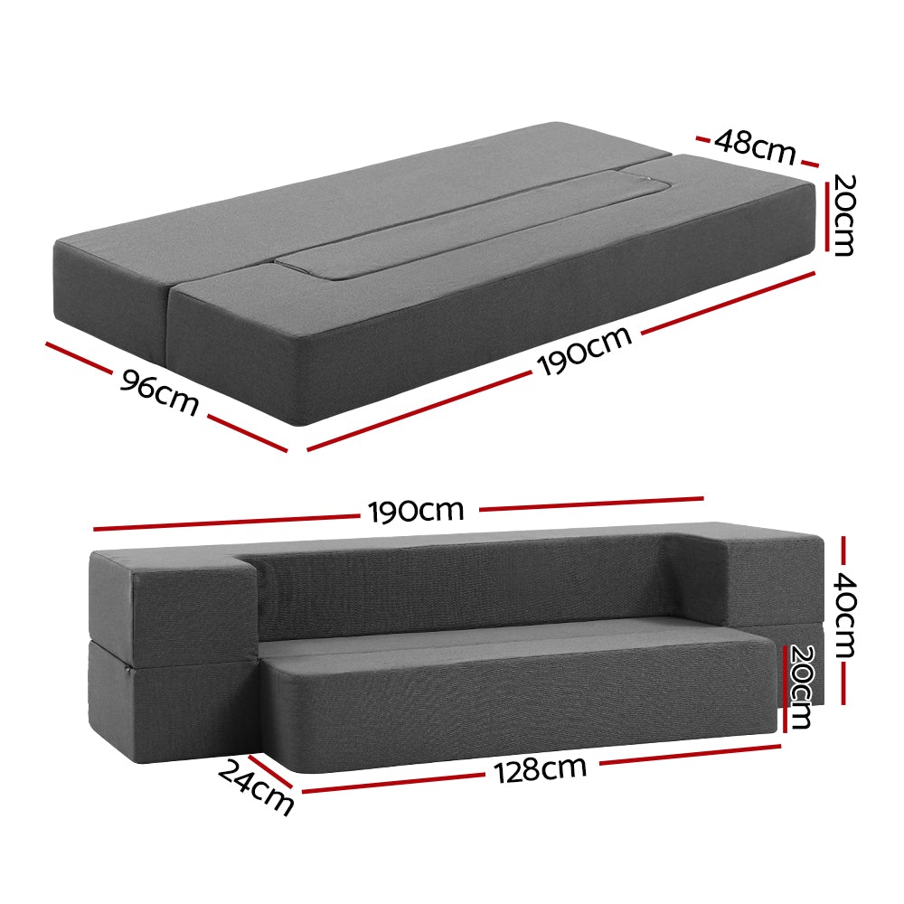 Giselle Bedding Portable Sofa Bed Folding Mattress Lounger Chair