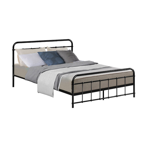 Artiss Bed Frame Metal Bed Frame LEO - Double (Black)