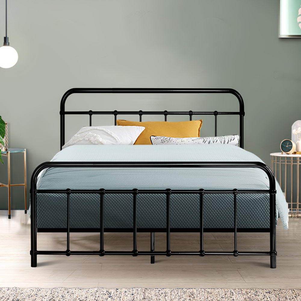 Artiss Bed Frame Metal Bed Frame LEO - Double (Black)