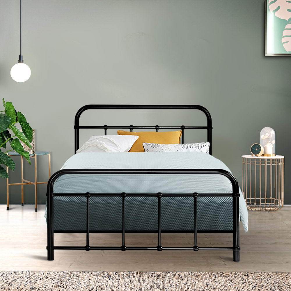 Artiss Bed Frame Metal Bed Frame LEO - Single (Black)