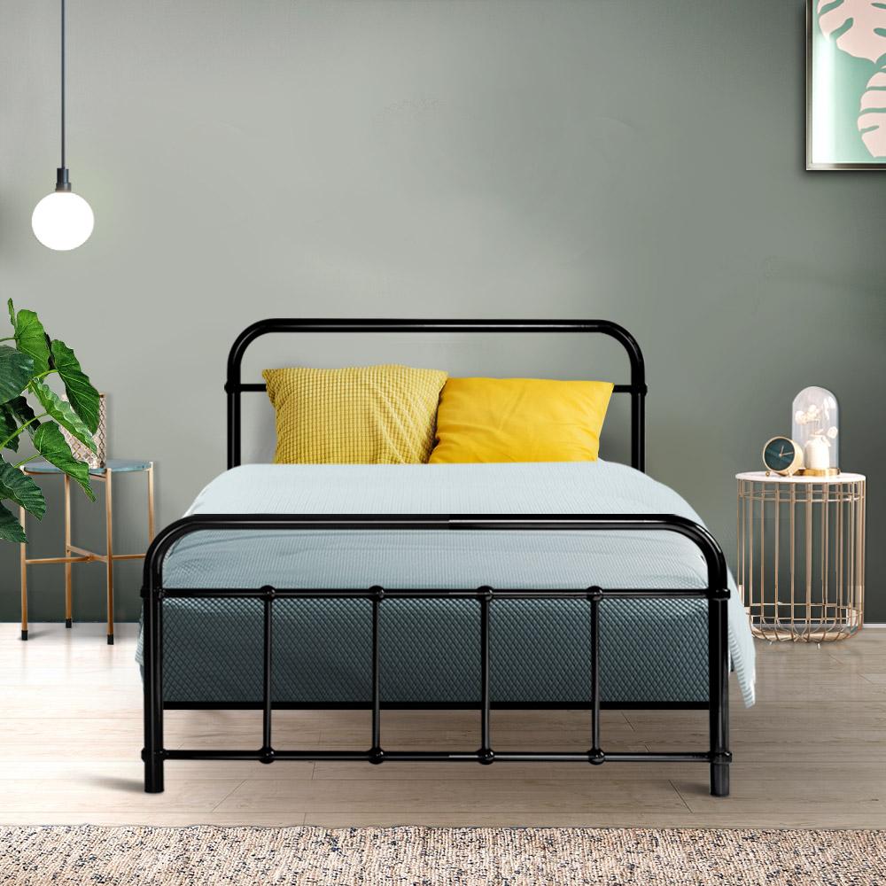 Metal Bed Frame Single Size Platform Foundation Mattress Base Leo