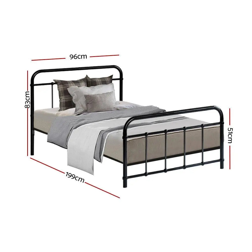 Metal Bed Frame Single Size Platform Foundation Mattress Base Leo