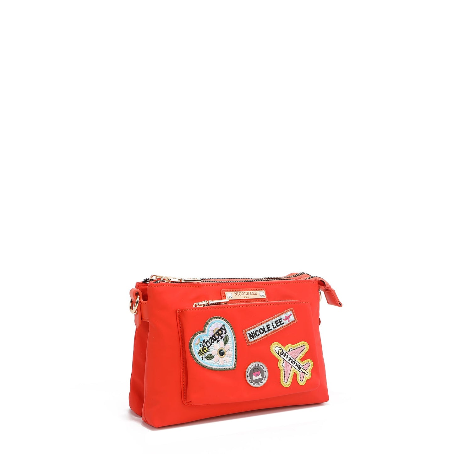 BOLSO CRUZADO ACORDEÓN CON PARCHES DE COLORES (Naranja)-2