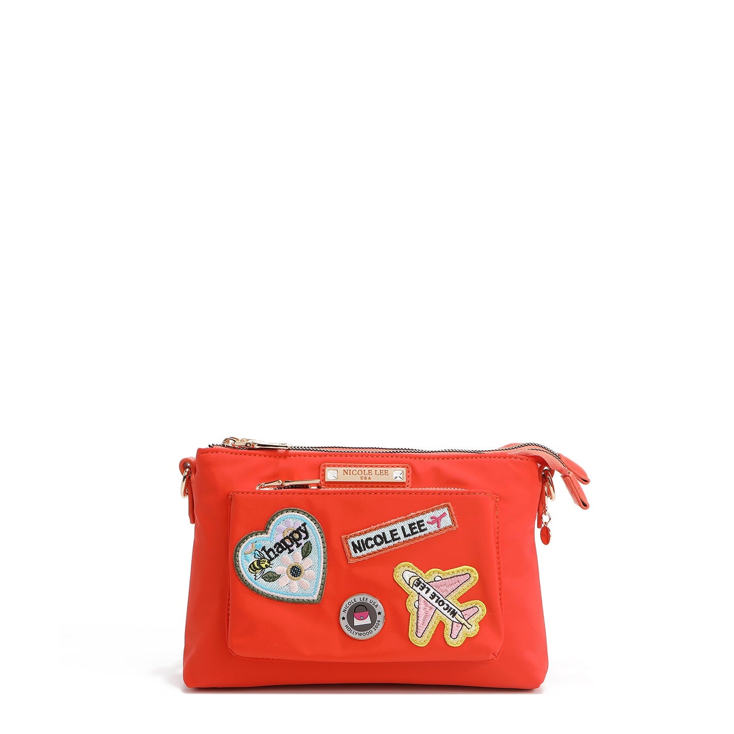 BOLSO CRUZADO ACORDEÓN CON PARCHES DE COLORES (Naranja)-1