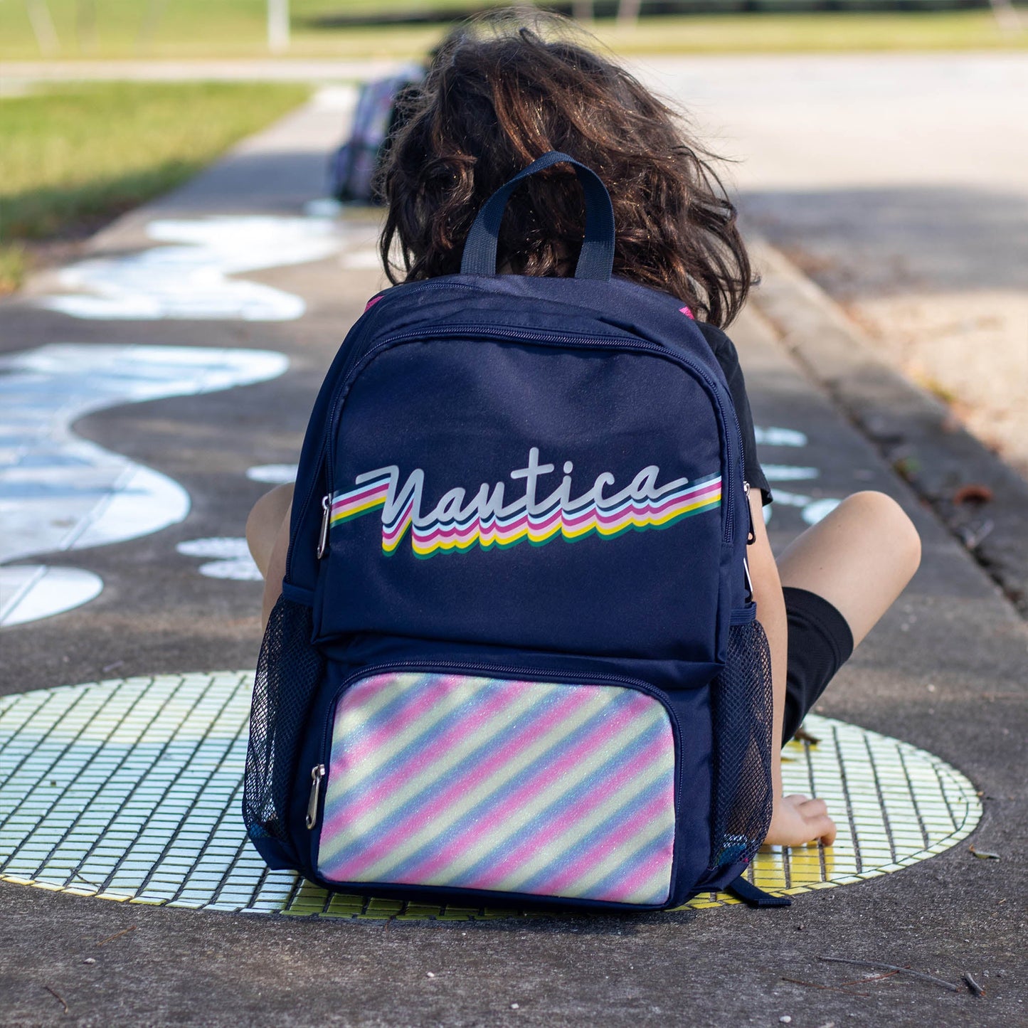 Sac à dos pour enfants pour l'école | Arc-en-ciel rétro | 16" de haut