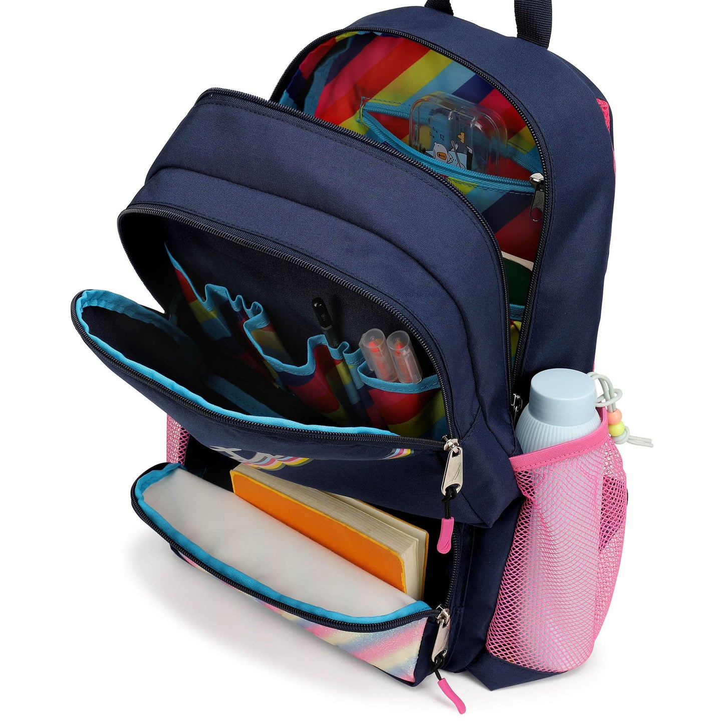 Sac à dos pour enfants pour l'école | Arc-en-ciel rétro | 16" de haut