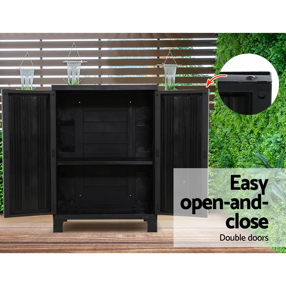 Gardeon Outdoor Storage Cabinet Box 92cm Lockable Cupboard Sheds