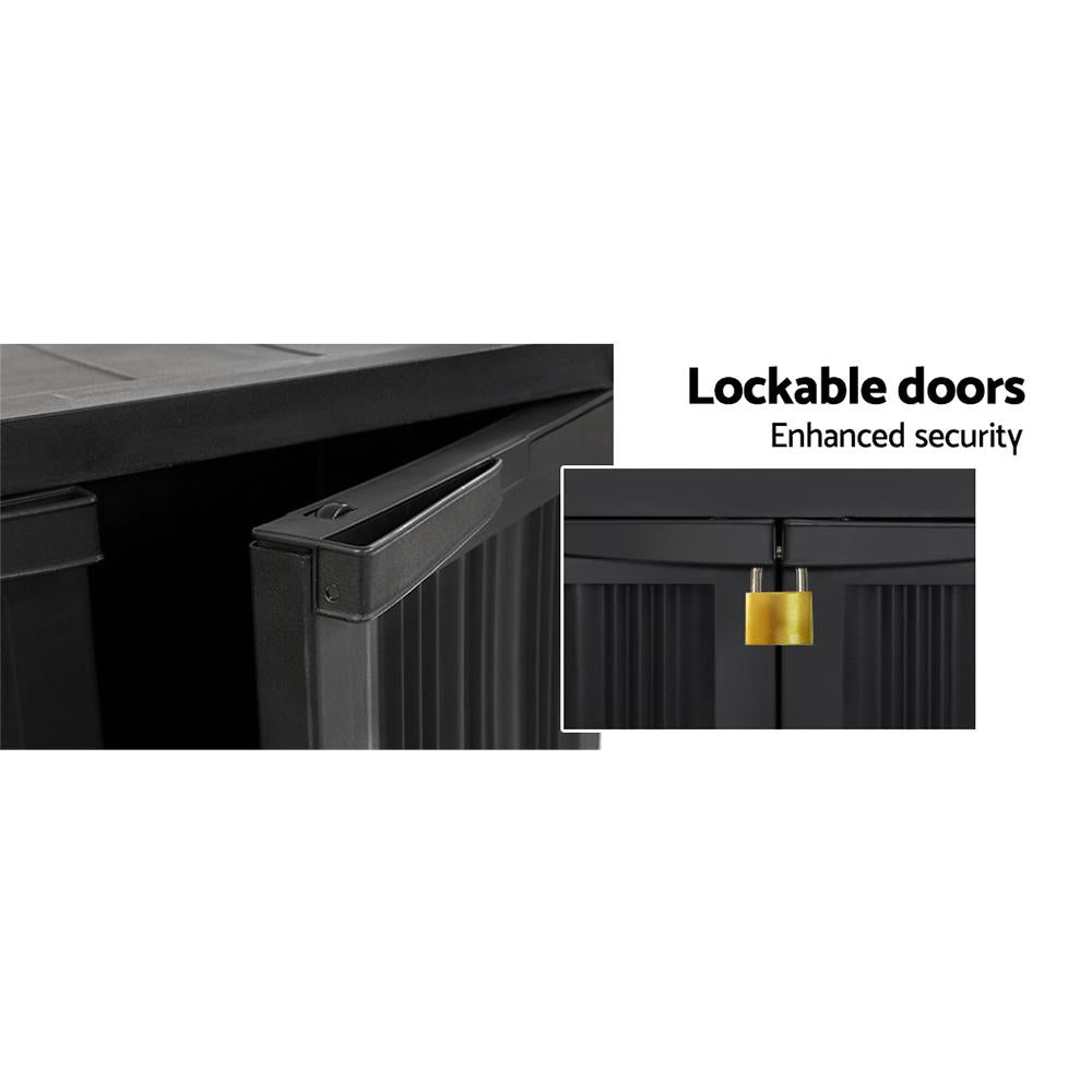 Gardeon Outdoor Storage Cabinet Box 92cm Lockable Cupboard Sheds