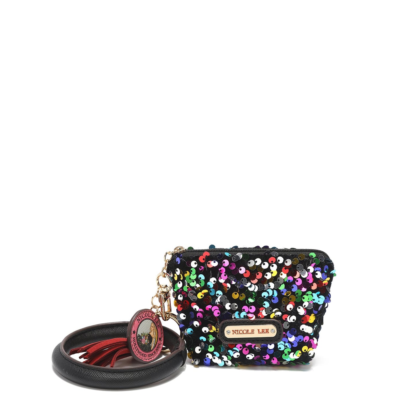 PULSERA CON LLAVERO Y MONEDERO CON LENTEJUELAS-5