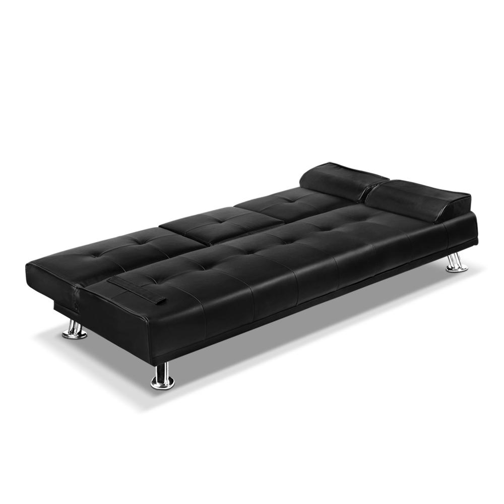 Artiss Sofa Bed Lounge Convertible Leather Couch Bed 3 Seater