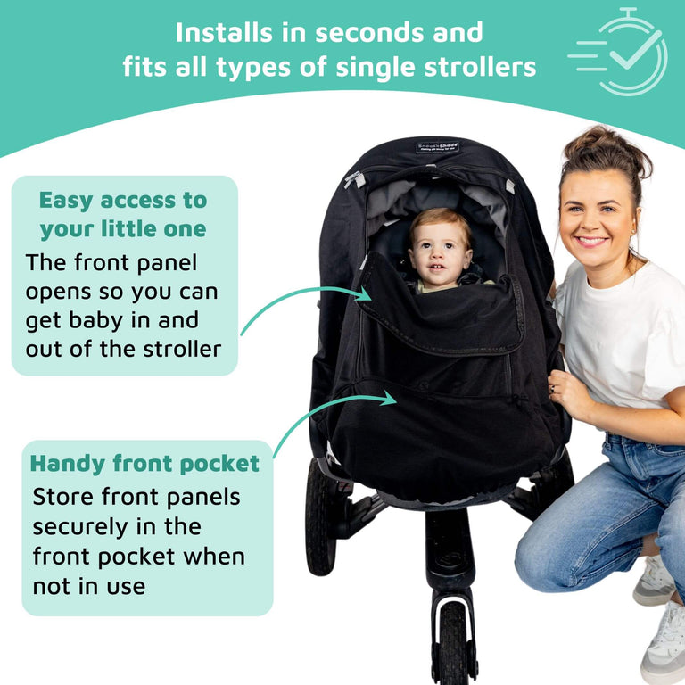 SnoozeShade Plus Extra (6m+) Universal Pushchair & Buggy Sunshade Blocks 99% of UV & Aids Baby Naps