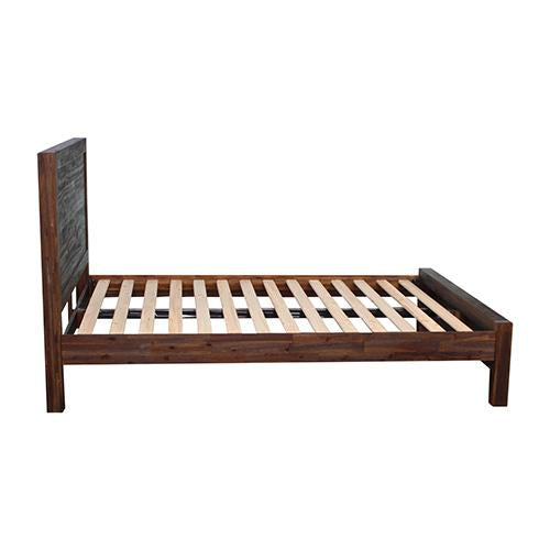 Bed Frame King Size in Solid Wood Veneered Acacia Bedroom Timber Slat