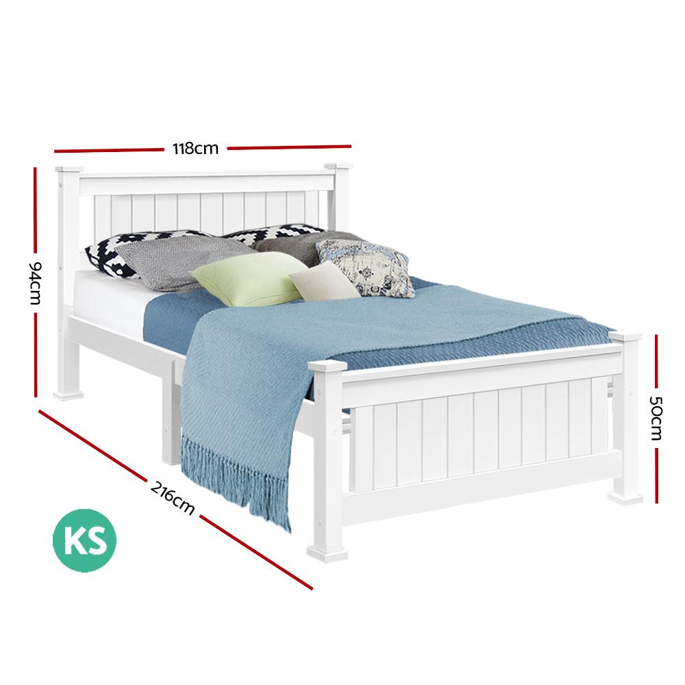 Metal Bed Frame King Single Size Platform Foundation Mattress Base Leo