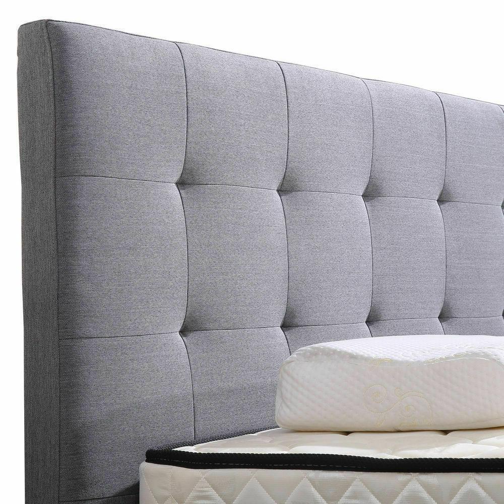 Levede Bed Frame King Fabric With Drawers Storage Beige