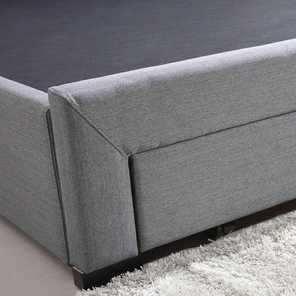 Levede Bed Frame King Fabric With Drawers Storage Beige