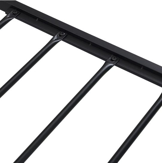 King Size Metal Platform Bed Frame With Wooden Headboard And Footboard