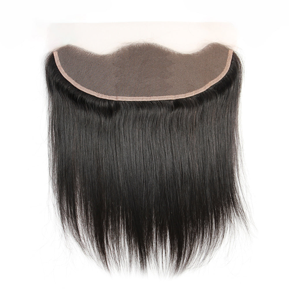 Premium #1B Natural Black Straight Bundles with 13×4 Lace Frontal |