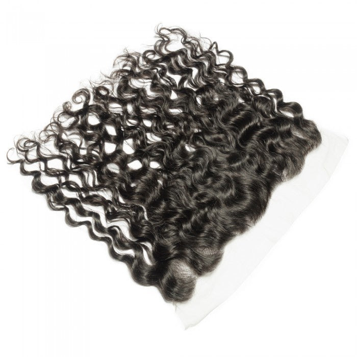 Premium #1B Natural Black Natural Wave Bundles with 13×4 Frontal |