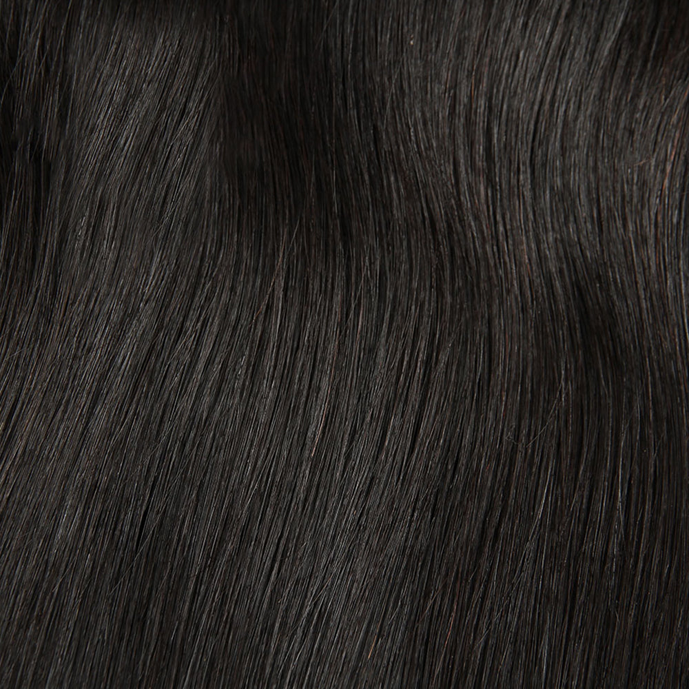 Premium #1B Natural Black Straight Bundles with 13×4 Lace Frontal |