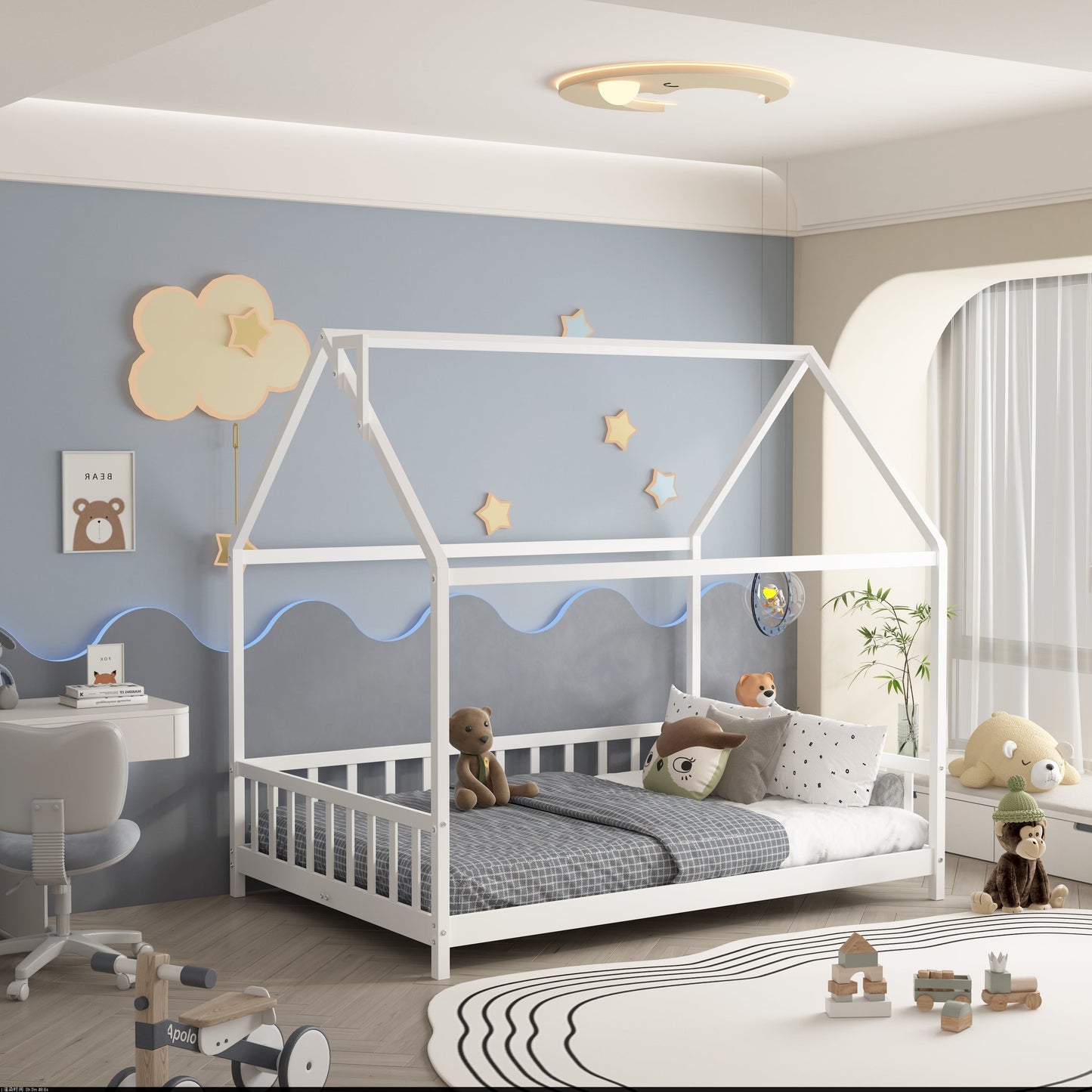 ARY MONTESSORI WHITE HOUSE BED - DOUBLE [PRE-ORDER]