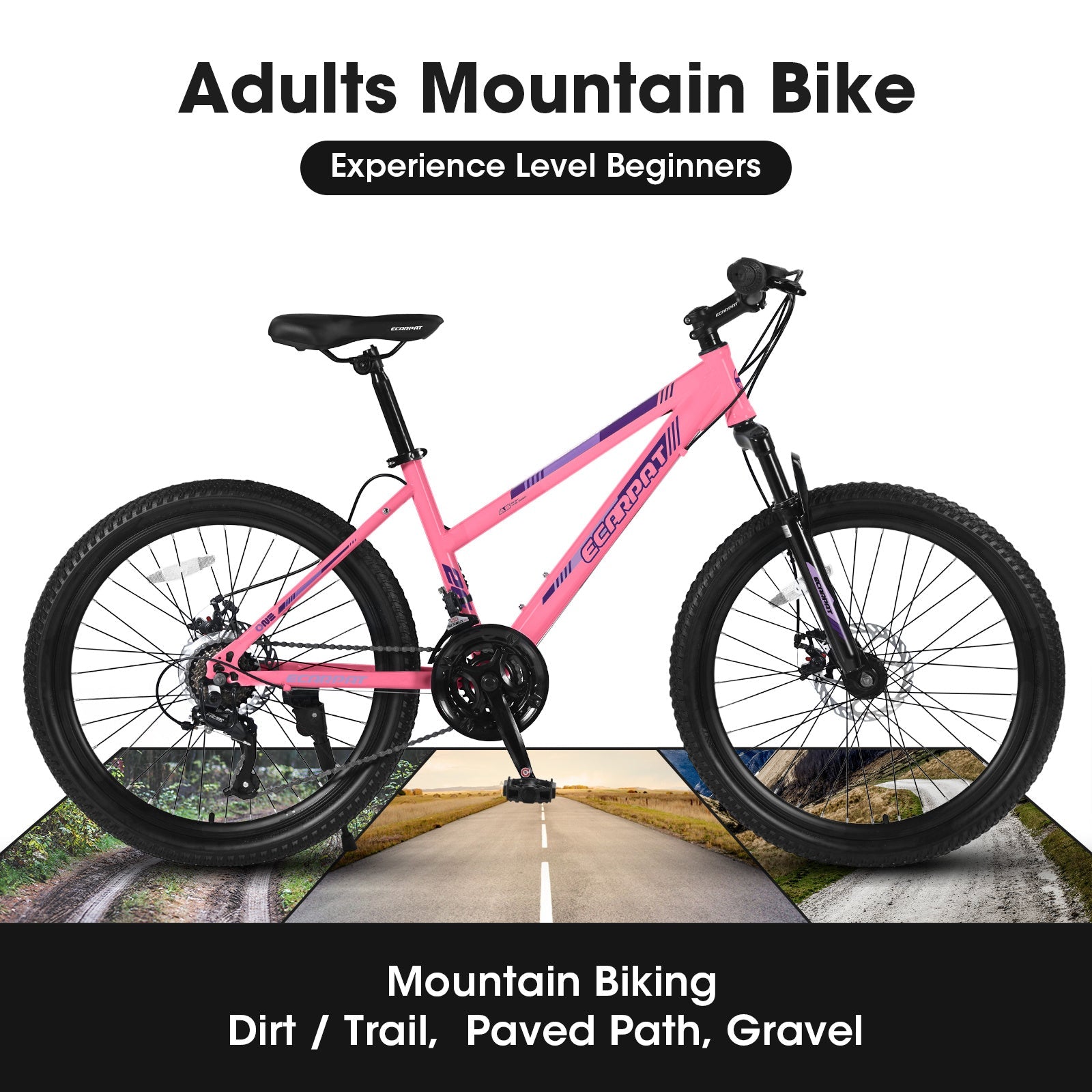 Carpat™ City-Cruizer – 26" Pink Trail Bike for Women & Teens