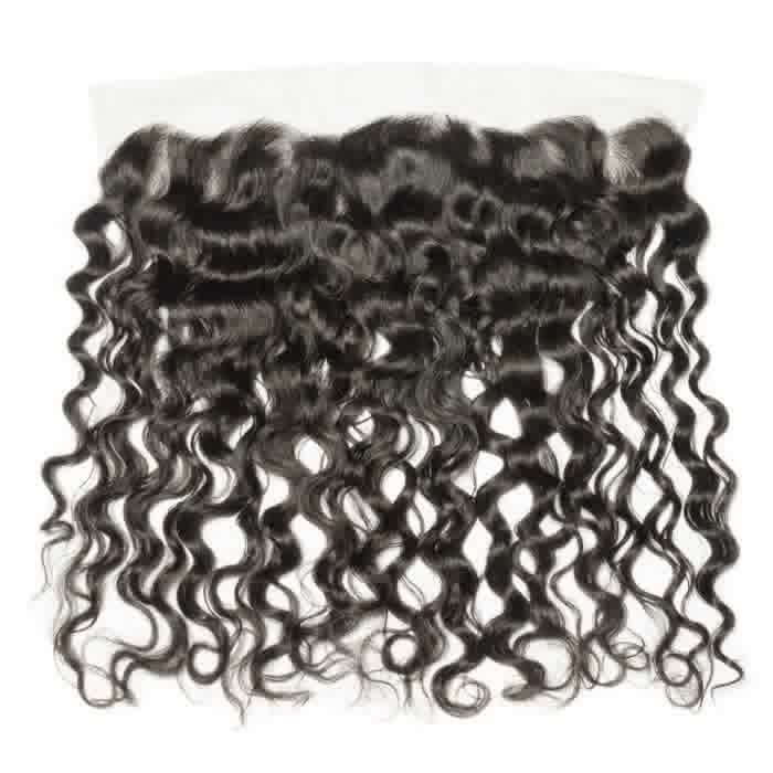 Premium #1B Natural Black Natural Wave Bundles with 13×4 Frontal |
