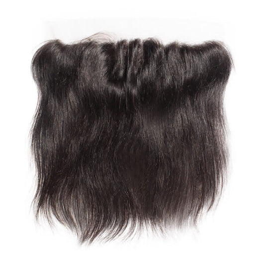 Premium #1B Natural Black Straight Bundles with 13×4 Lace Frontal |