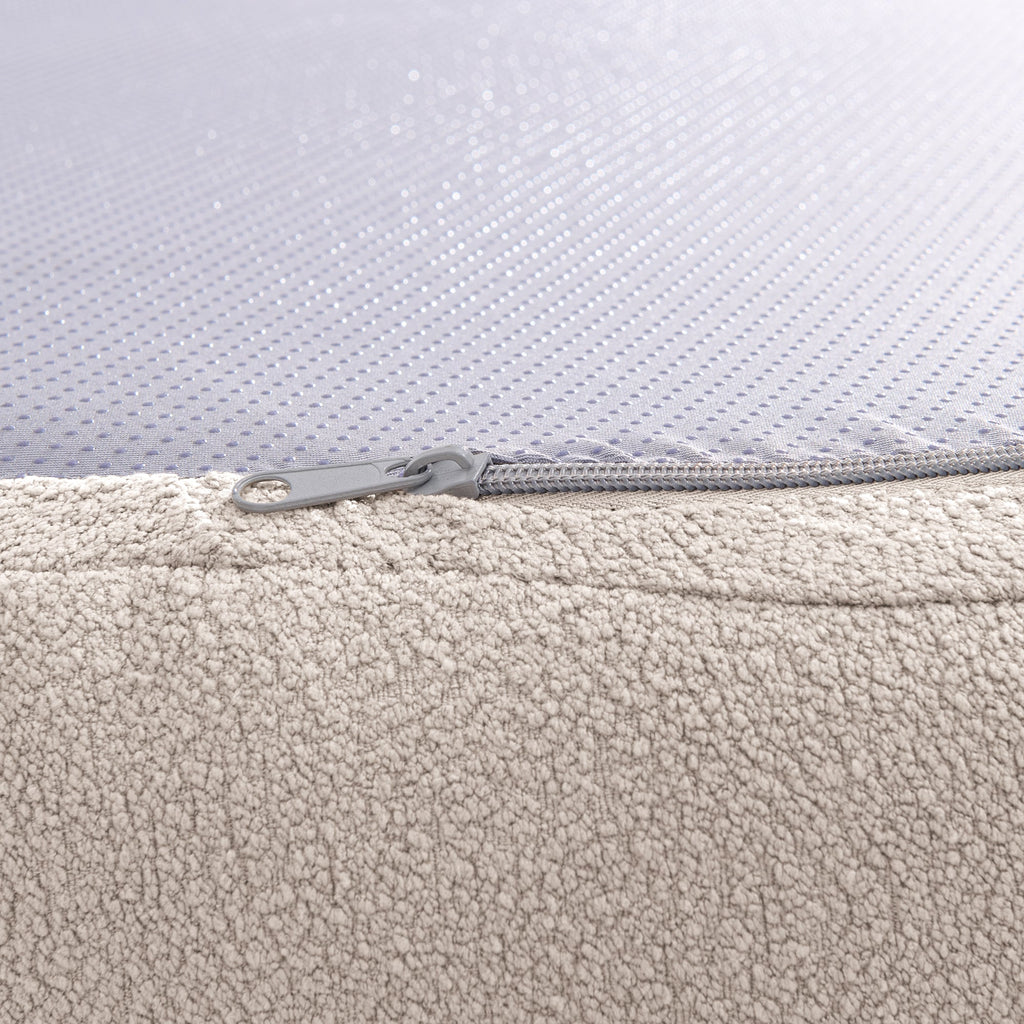 Curved Modular Sectional Sofa in Lamb's Wool Fabric, Modern Minimalist