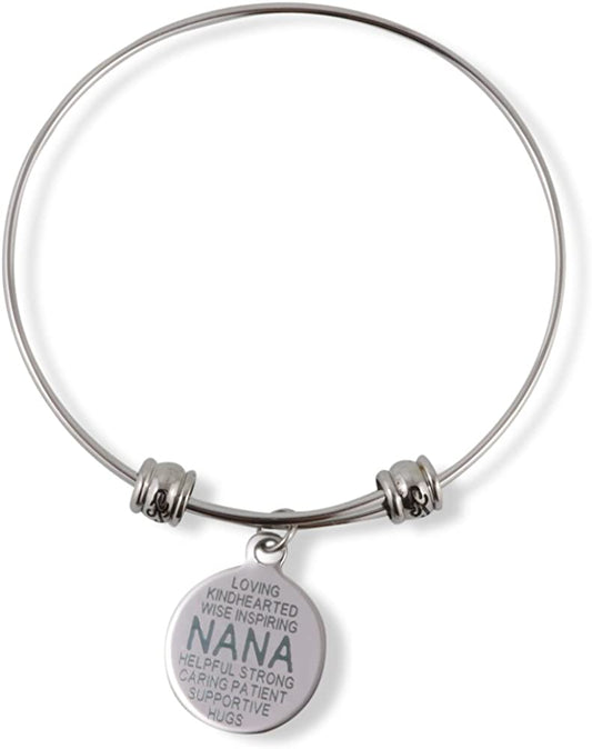 Nana Bracelet Bangle Gift Gifts For Grandma Grandmother Jewelry Jewlry Charm Accessories Stuff Gift for Men Women Decor Nanna Nano Nona-0